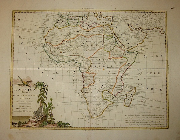 Zatta Antonio (1722-1804) L'Africa divisa ne' suoi principali Stati 1776 Venezia 